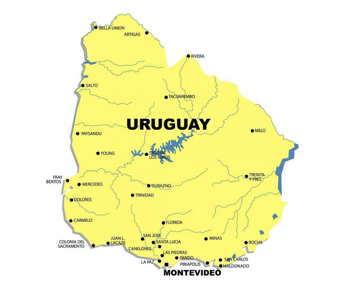 Kart over elva Uruguay