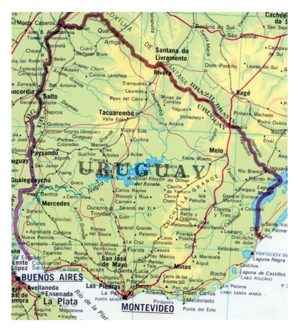 kart av Uruguay