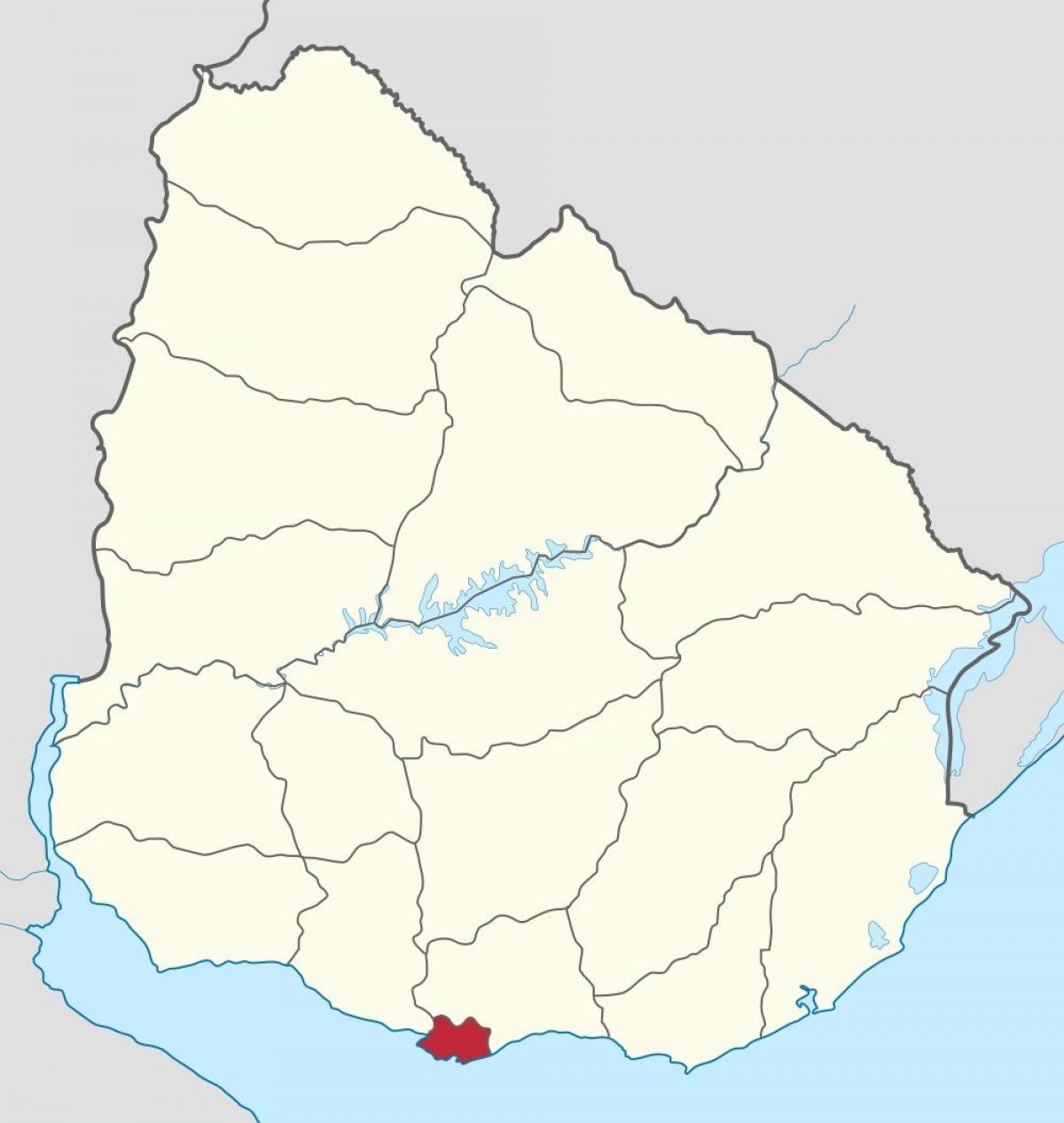 Kart over Uruguay omrisset