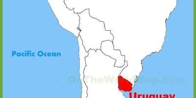 Kart over Uruguay sør-amerika